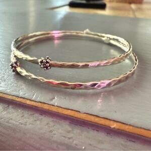 Michael Dawkins 925 Sterling Silver 2 Stacking Bangle Bracelets